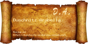 Duschnitz Arabella névjegykártya